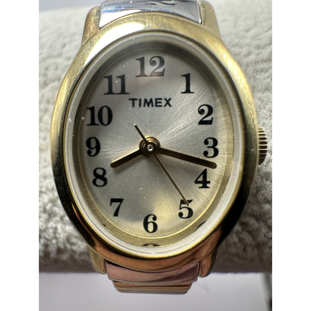 Timex Women's T2M570 Cavatina 18MM 6" Gold‎ Tone Expansion Band Watch V3